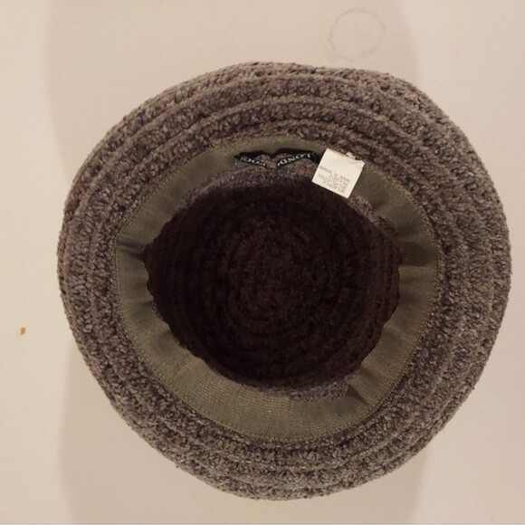London Fog Woven Knit Bowler Hat Moss Green Size M Vintage - Picture 4 of 13